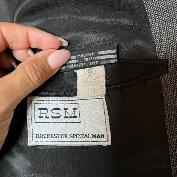 Vintage Burberrys Wool Blazer Men’s 46R | Gray Check Classic Fit Jacket - Picture 13 of 14